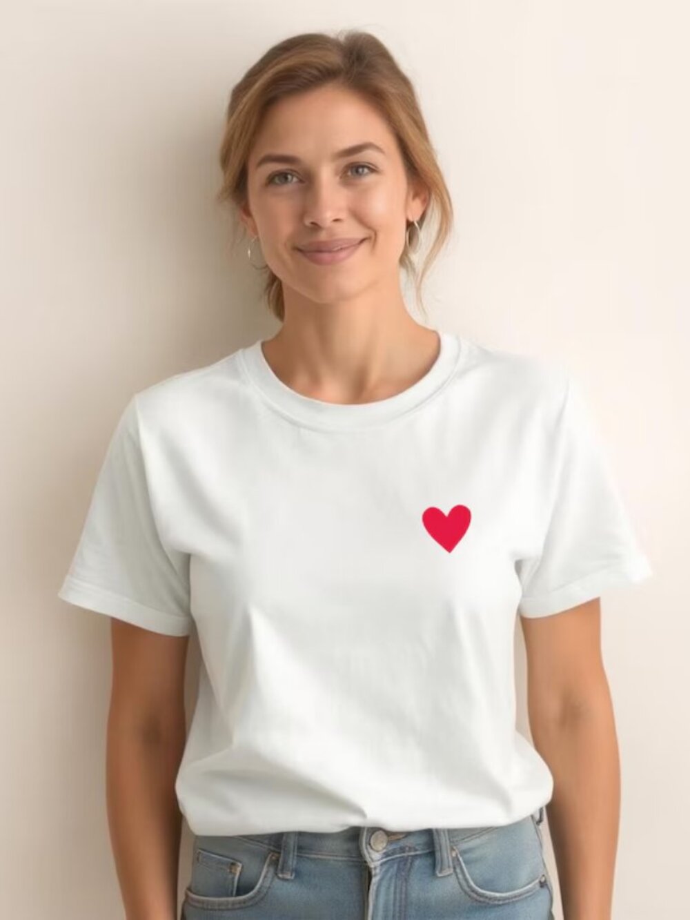 Heart embroidered t shirt
